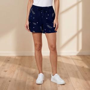 Womens Nicole Miller Front Pocket Embroidered Gauze Shorts alternate view